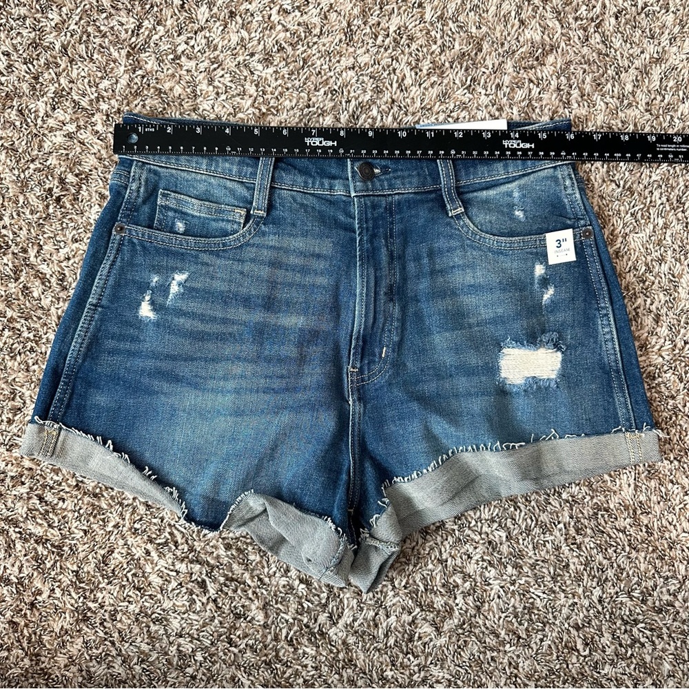 Arizona Jean Co Highest Rise Mom Short Women's Blue Denim Summer Rolled Cuff Hem - Picture 5 of 8